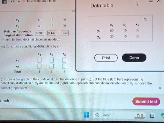 Probability Distrution Graph Question (c) Construct a conditional distribution by