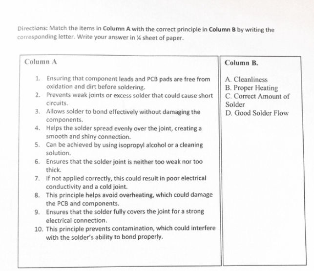 Directions: Match the items in Column A with | StudyX