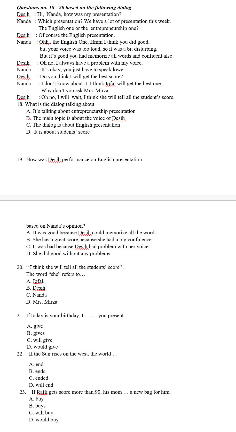 Questions no. 18 - 20 based on the following | StudyX