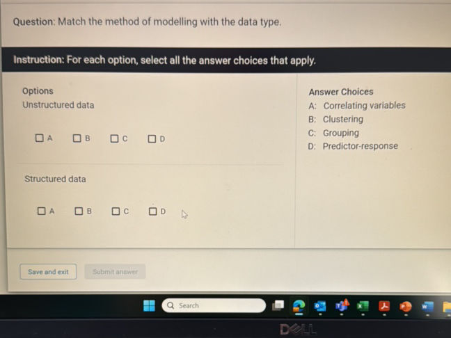 Question: Match the method of modelling with