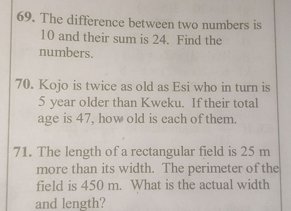 Difference Between Two Numbers Find 69. The difference between two numbers is 10 | StudyX
