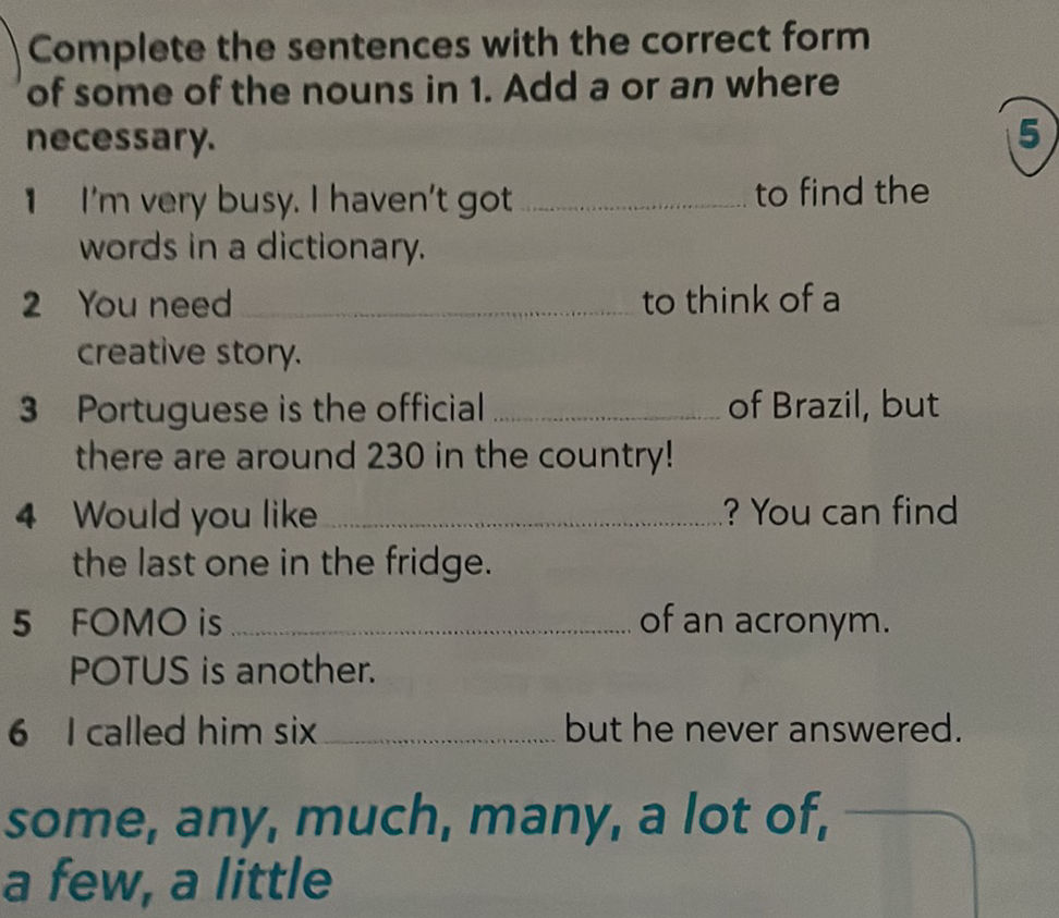 Complete the sentences with the correct form | StudyX