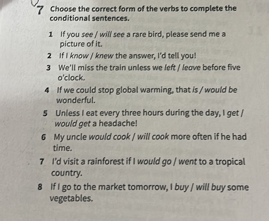 7 Choose the correct form of the verbs to | StudyX