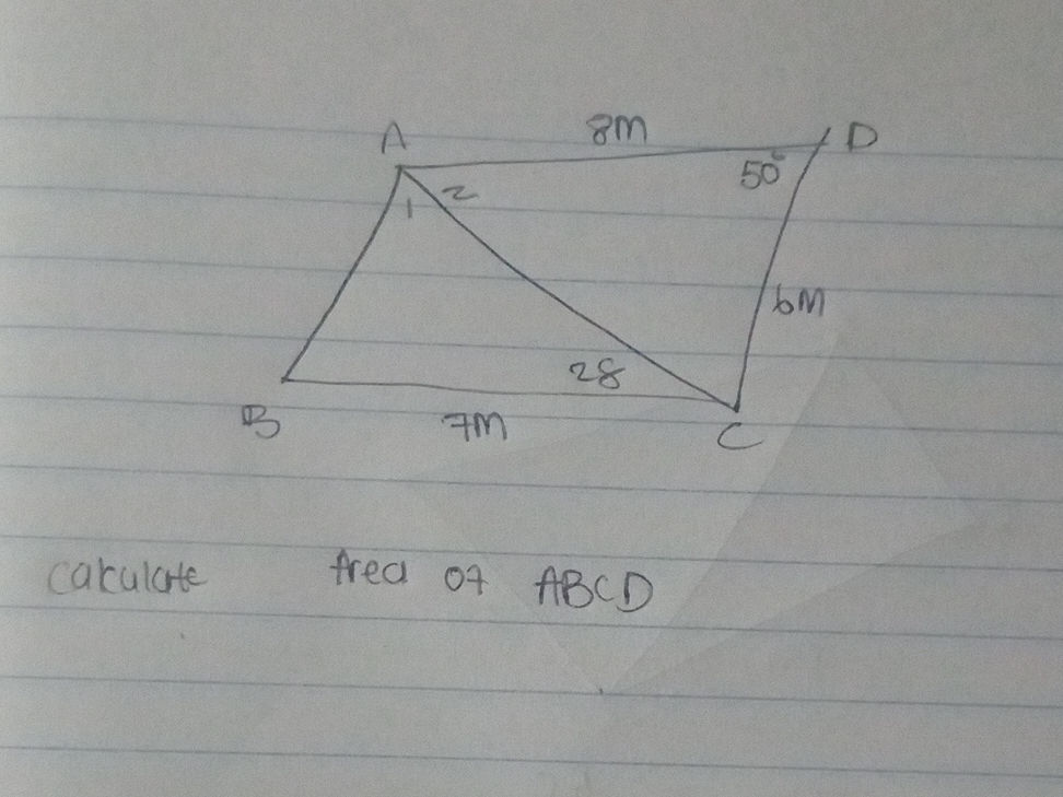 Calculate area of ABCD. [Diagram of | StudyX