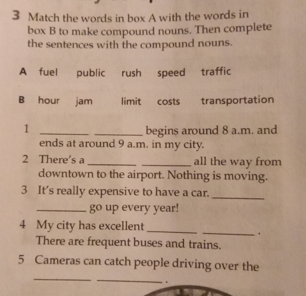 3 Match the words in box A with the words in | StudyX