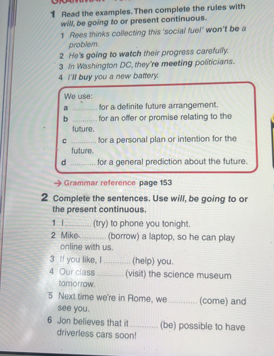 1 Read the examples. Then complete the rules | StudyX