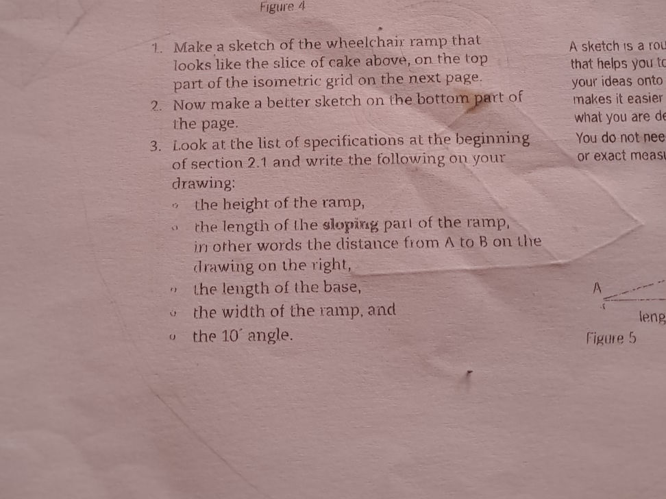 1. Make a sketch of the wheelchair ramp that | StudyX