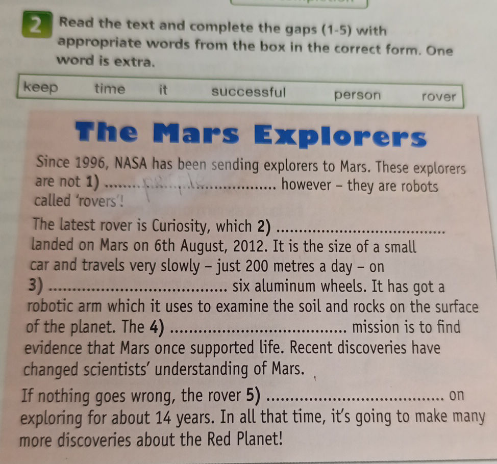 2 Read the text and complete the gaps (1-5) | StudyX