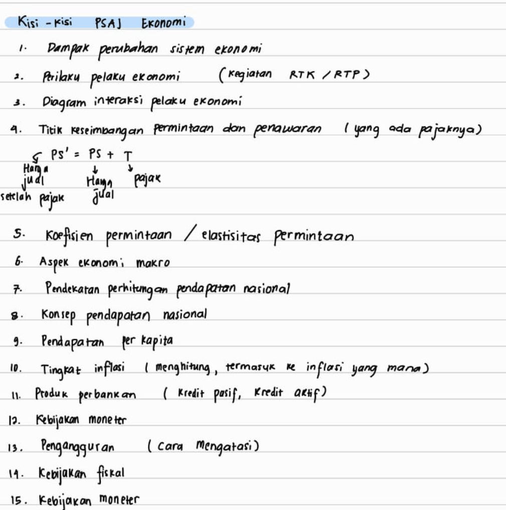 Bagan Rtk Rtp 1. Dampak perubahan sistem ekonomi 2. | StudyX