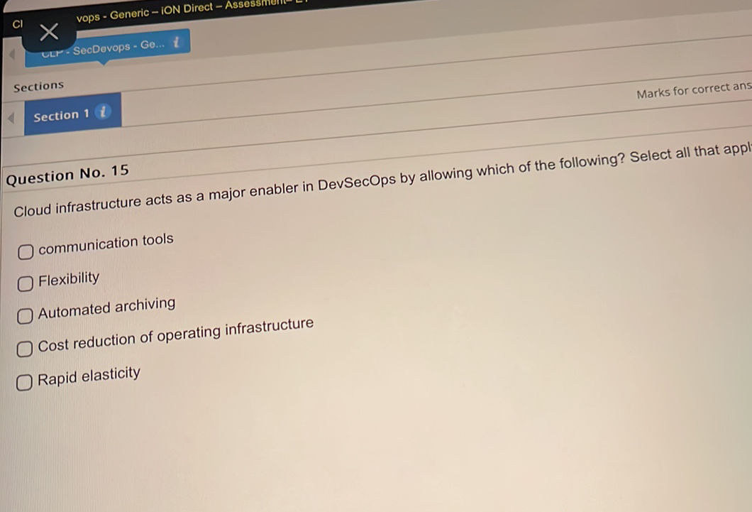 Question No. 15 Cloud infrastructure acts as | StudyX