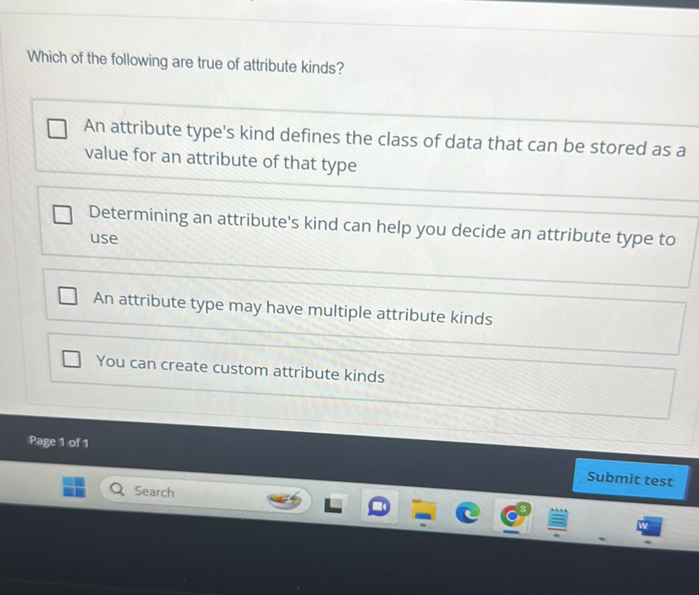 Which of the following are true of attribute | StudyX
