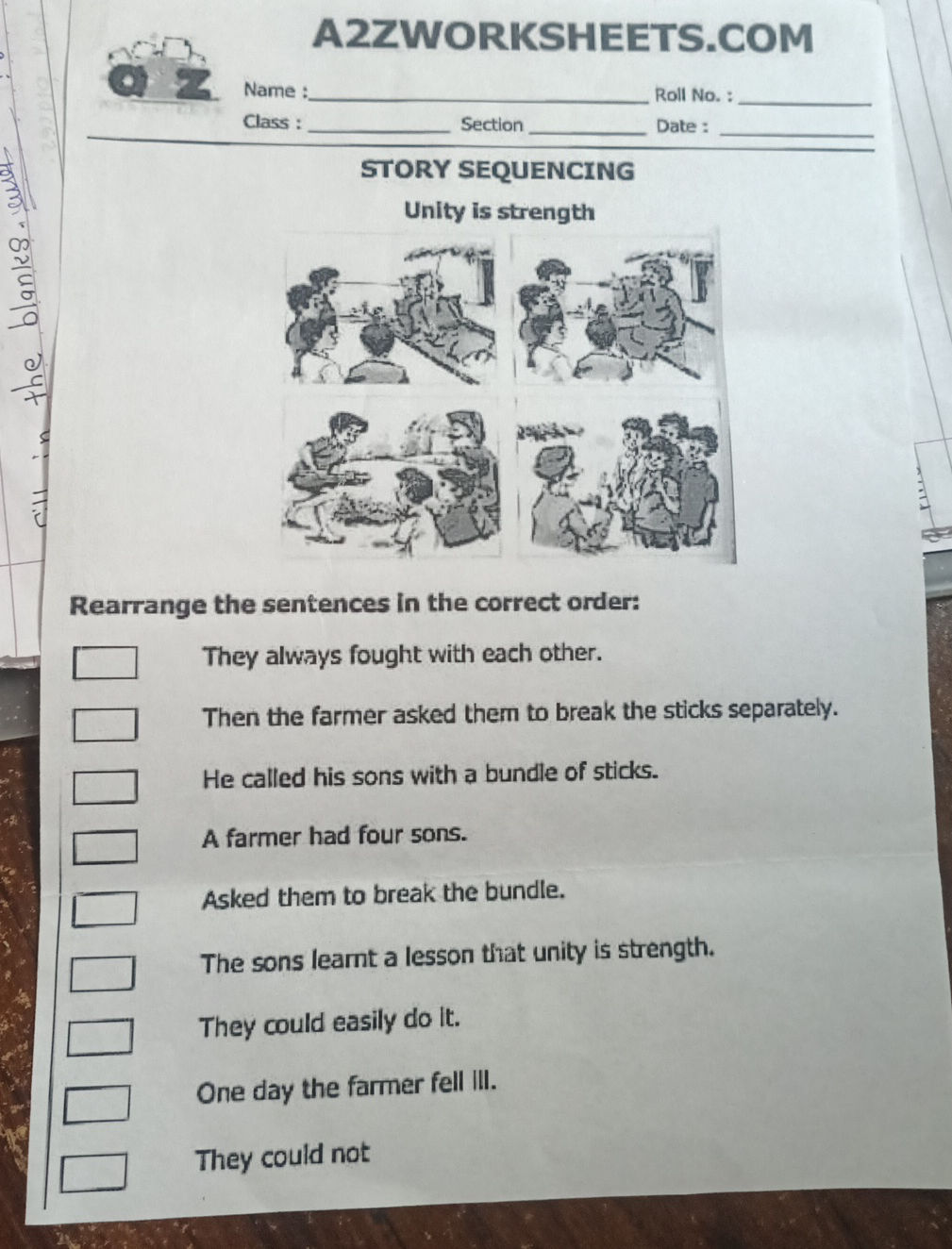 Rearrange the sentences in the correct | StudyX