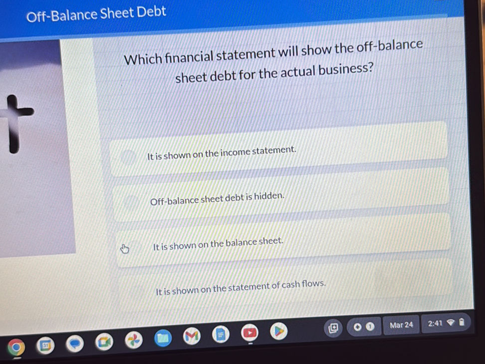 Which financial statement will show the | StudyX