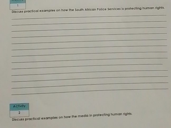 1 Discuss practical examples on how the