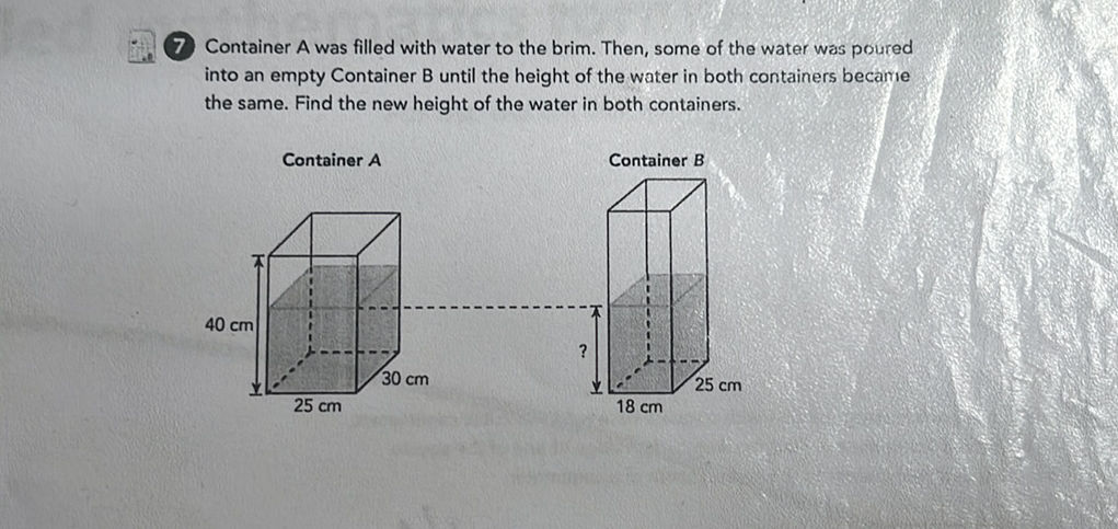 Water Container Problem 7 Container A was filled with water to the | StudyX