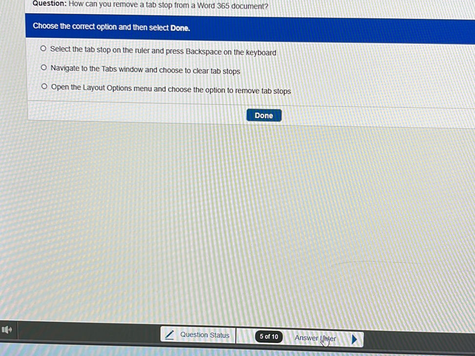 Question: How can you remove a tab stop from