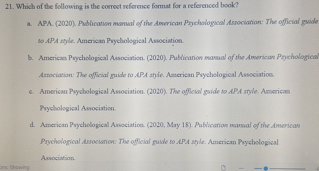 21. Which of the following is the correct | StudyX