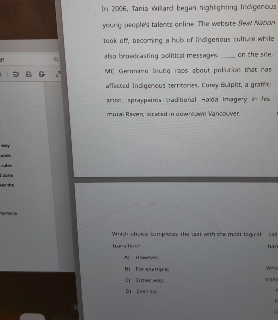 Which choice completes the text with the