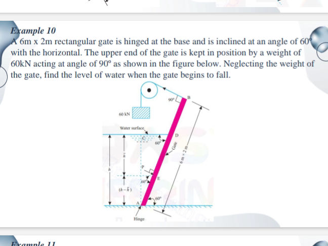 Example 10 A 6m x 2m rectangular gate is | StudyX