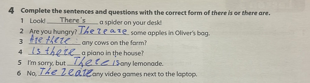 4 Complete the sentences and questions with | StudyX