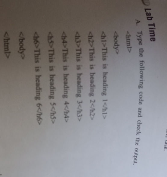 Type Following Text A. Type the following code and check the