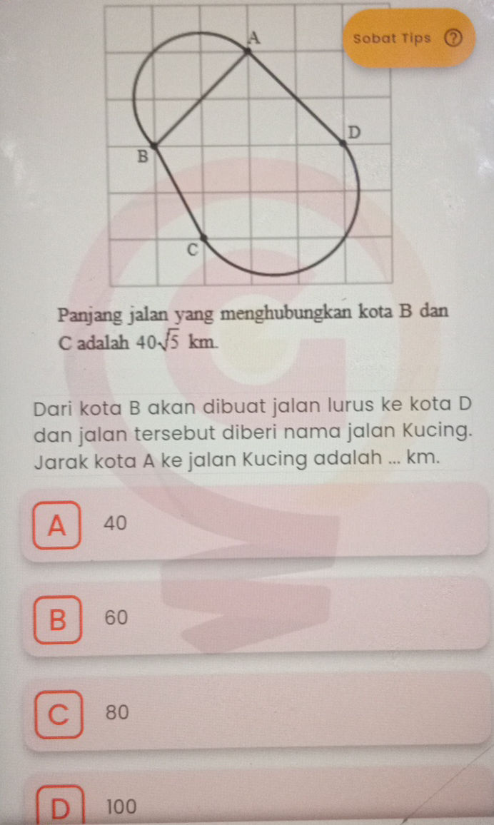 Panjang jalan yang menghubungkan kota B dan | StudyX