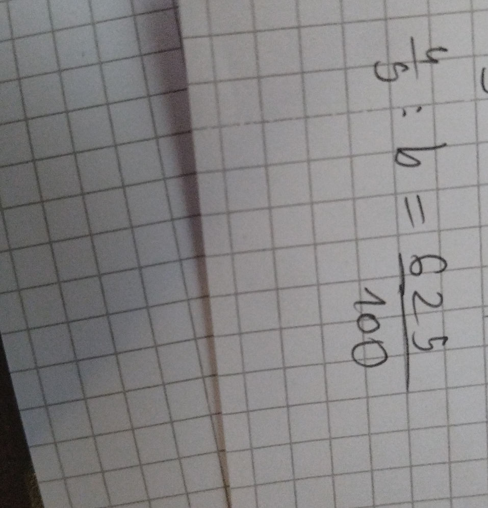 4 25 Math Solve the proportion 4/5 : b = 625/100 | StudyX