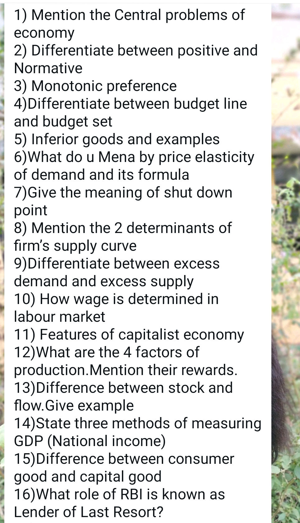 1) Mention the Central problems of economy | StudyX