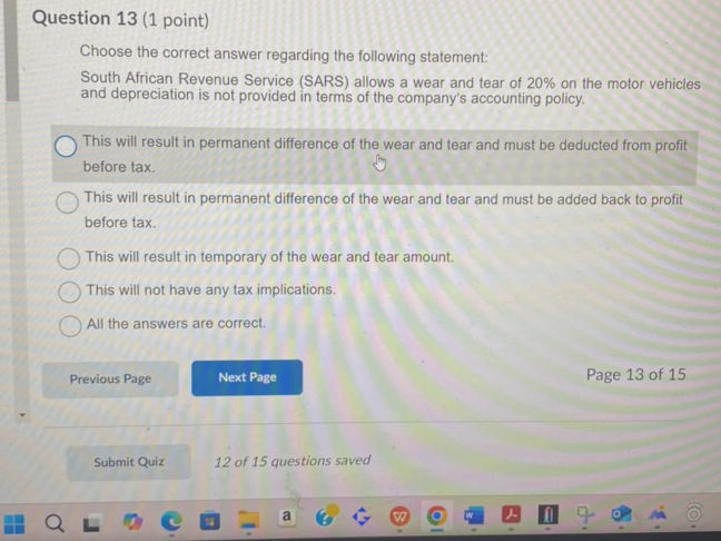 Choose the correct answer regarding the