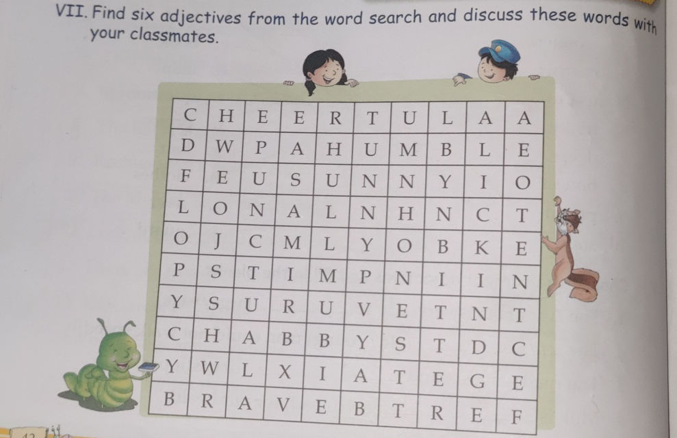 VII. Find six adjectives from the word | StudyX