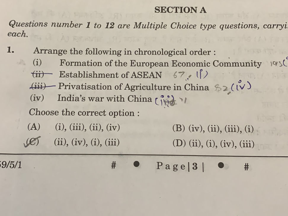 Arrange the following in chronological order
