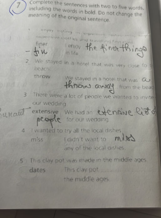 Complete the sentences with two to five | StudyX