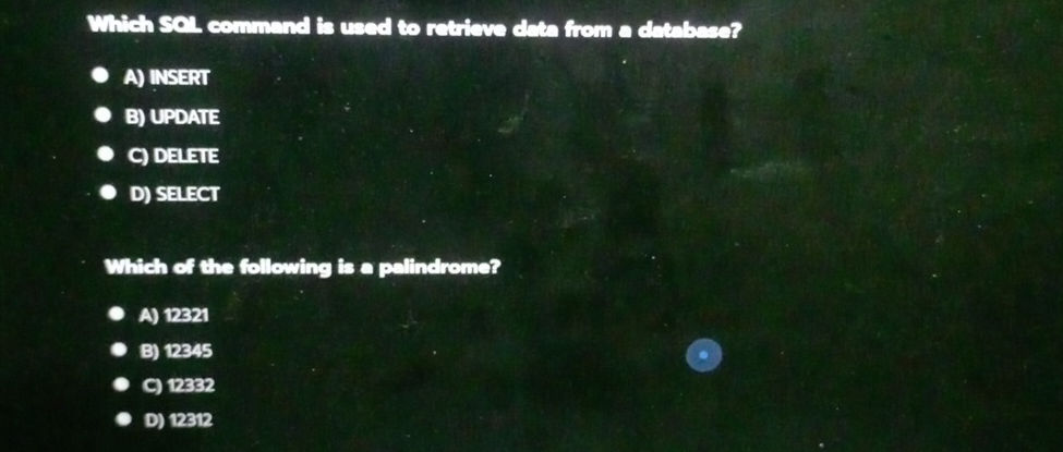 Which SQL command is used to retrieve data | StudyX