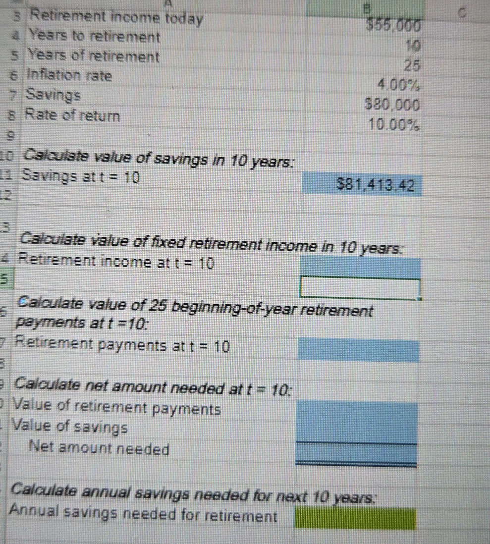 Retirement Incomde 3 Retirement income today 4 Years to | StudyX