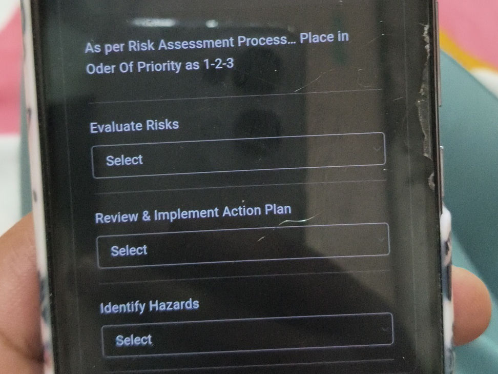 Per Risk Xol As per Risk Assessment Process... Place in | StudyX