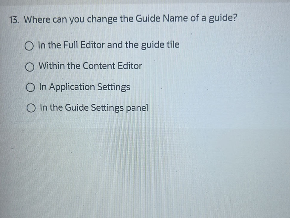 13. Where can you change the Guide Name of a | StudyX