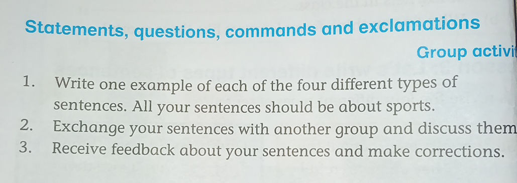1. Write one example of each of the four | StudyX