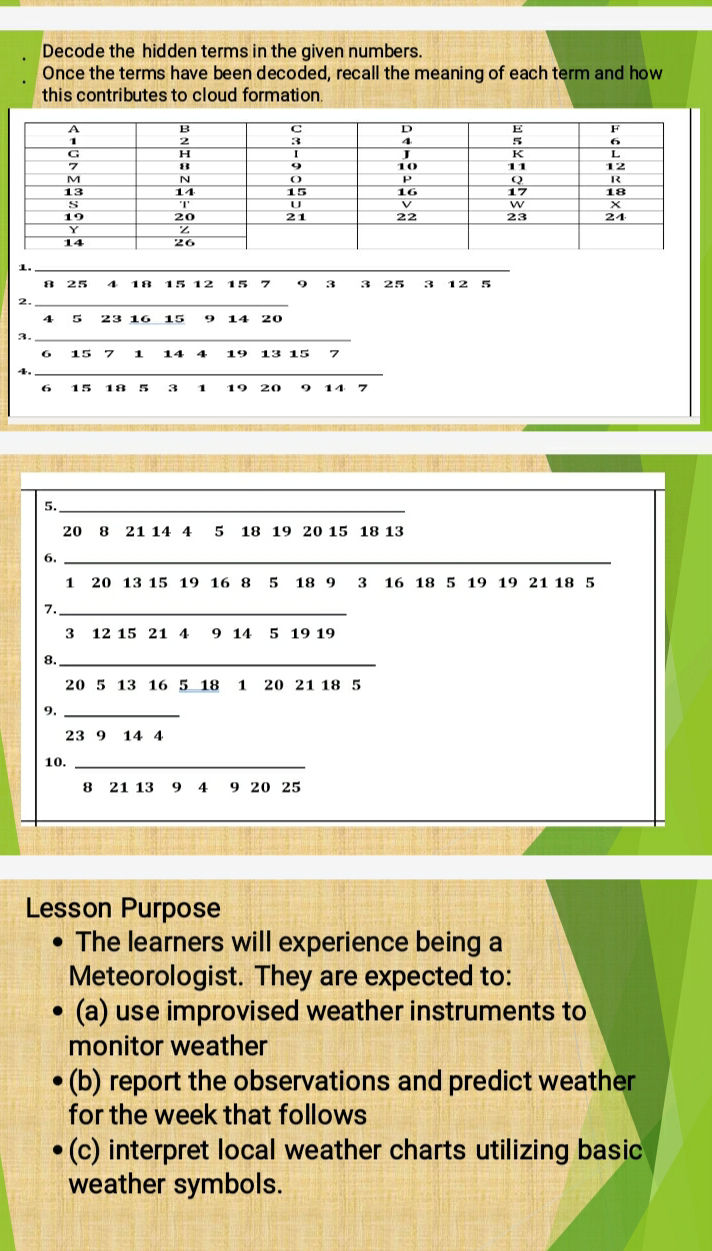 Decode the hidden terms in the given StudyX