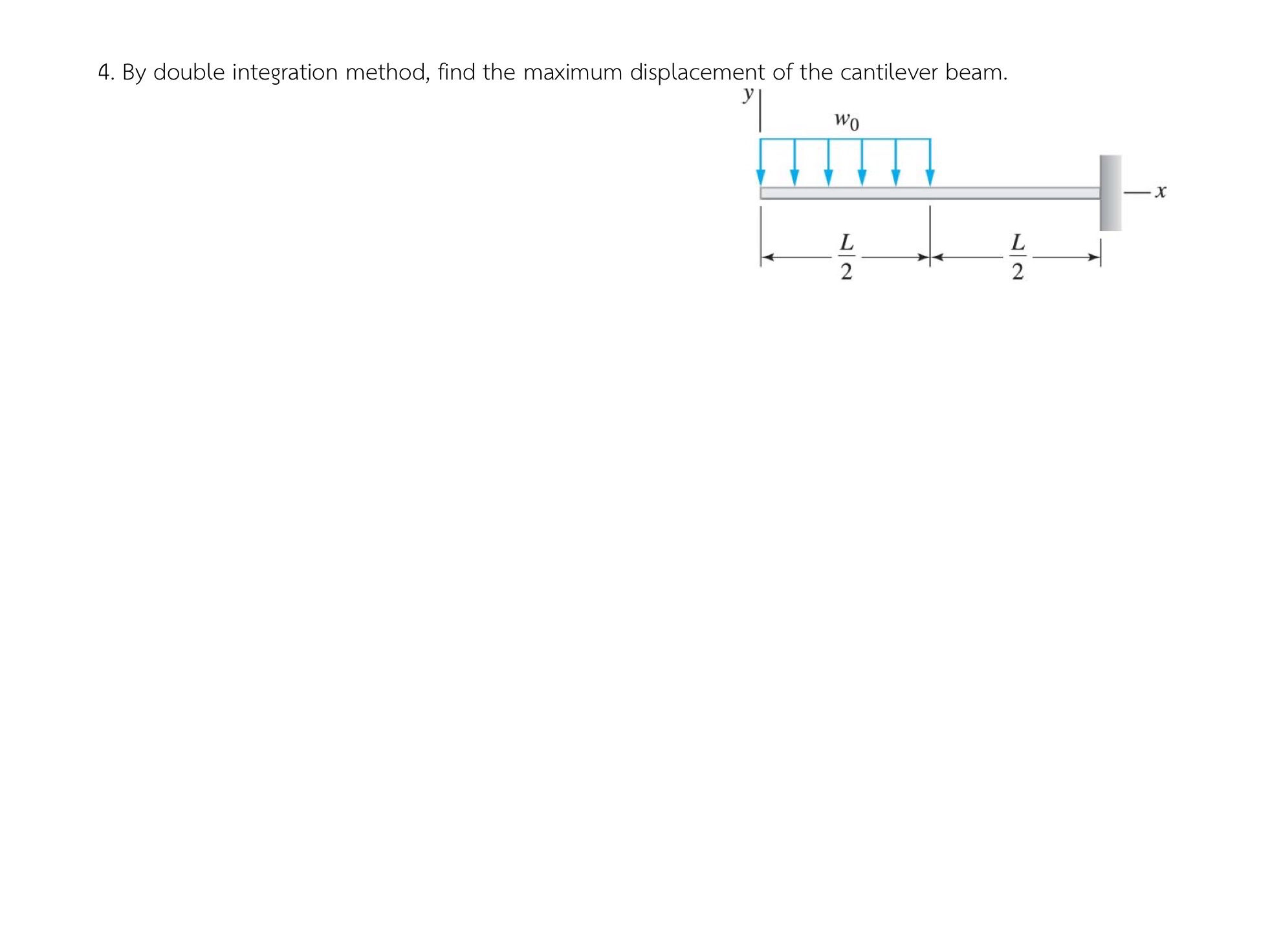 Displacement Integration Problem 4. By double integration method, find the | StudyX