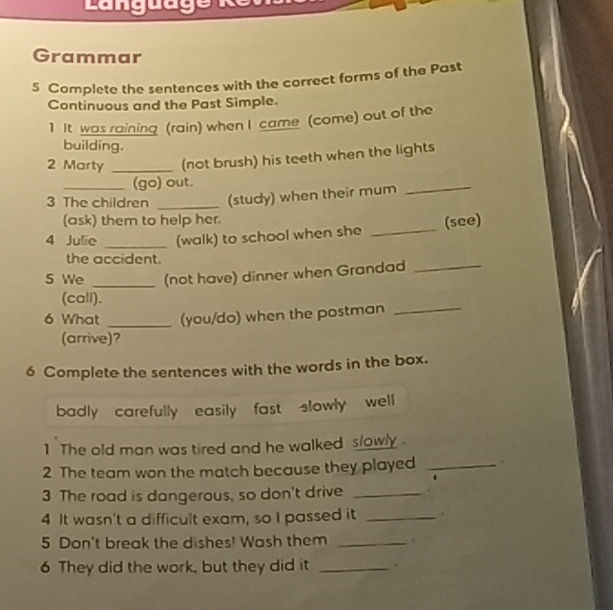 5 Complete the sentences with the correct | StudyX