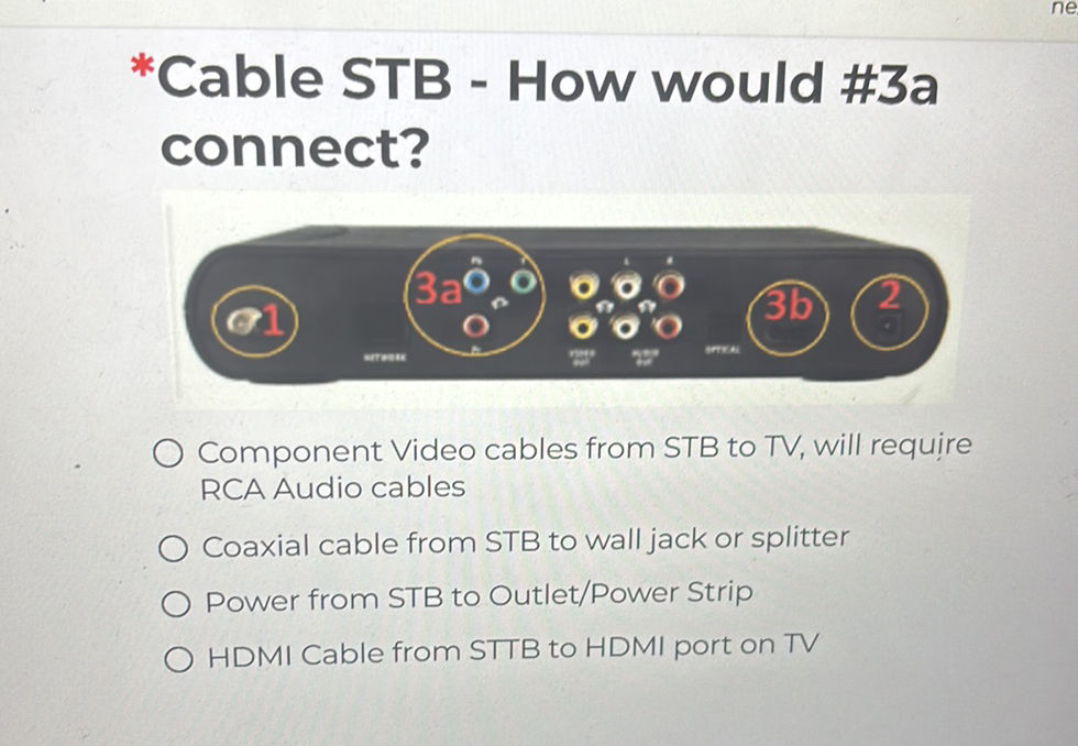 *Cable STB - How would #3a connect? O | StudyX