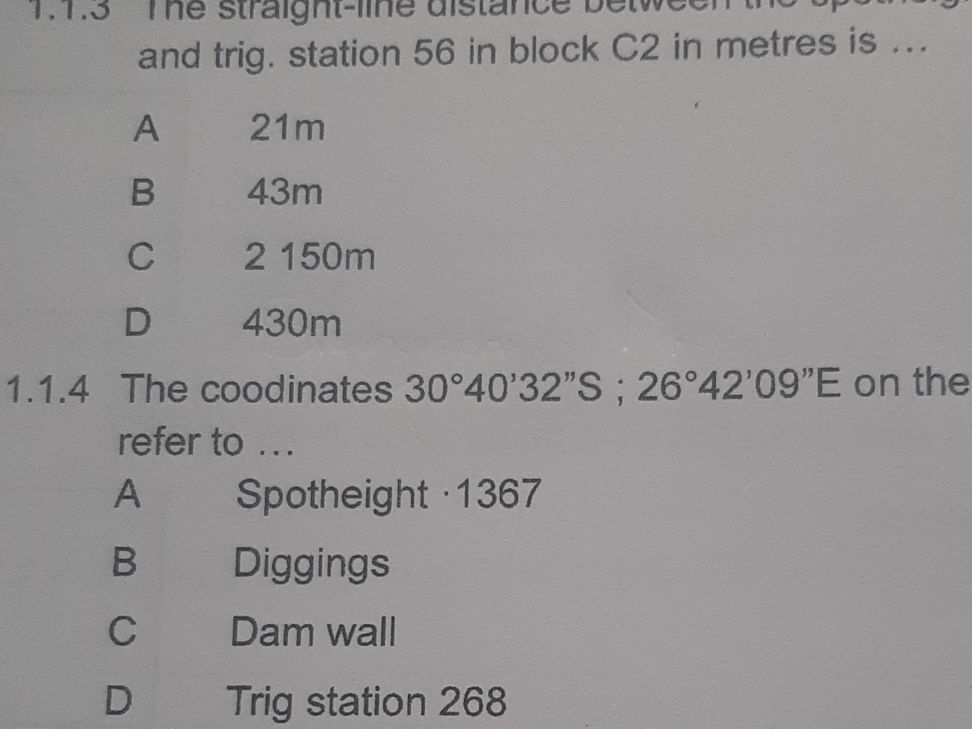Straight Line Distance Questions 1.1.3 The straight-line distance between the | StudyX