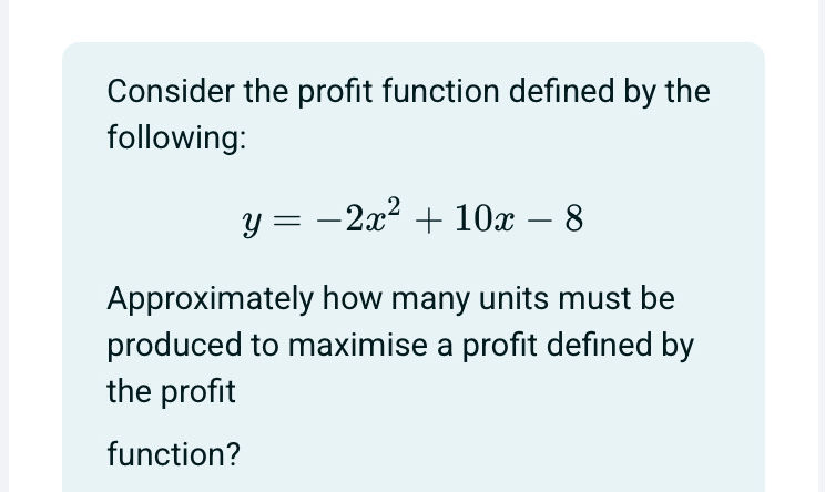 Consider the profit function defined by the | StudyX