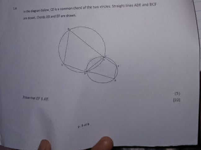 1.4 In the diagram below, CD is a common | StudyX