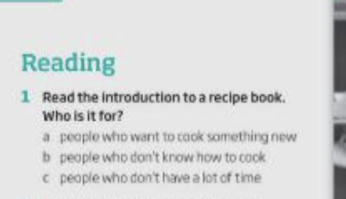 Reading 1 Read the introduction to a recipe | StudyX