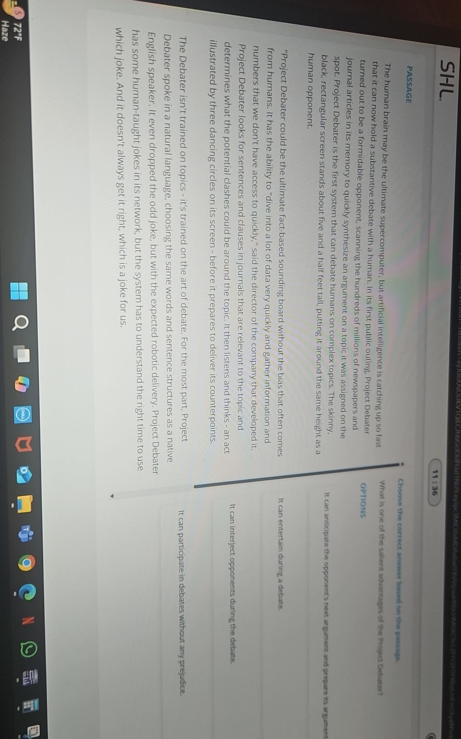Choose the correct answer based on the | StudyX