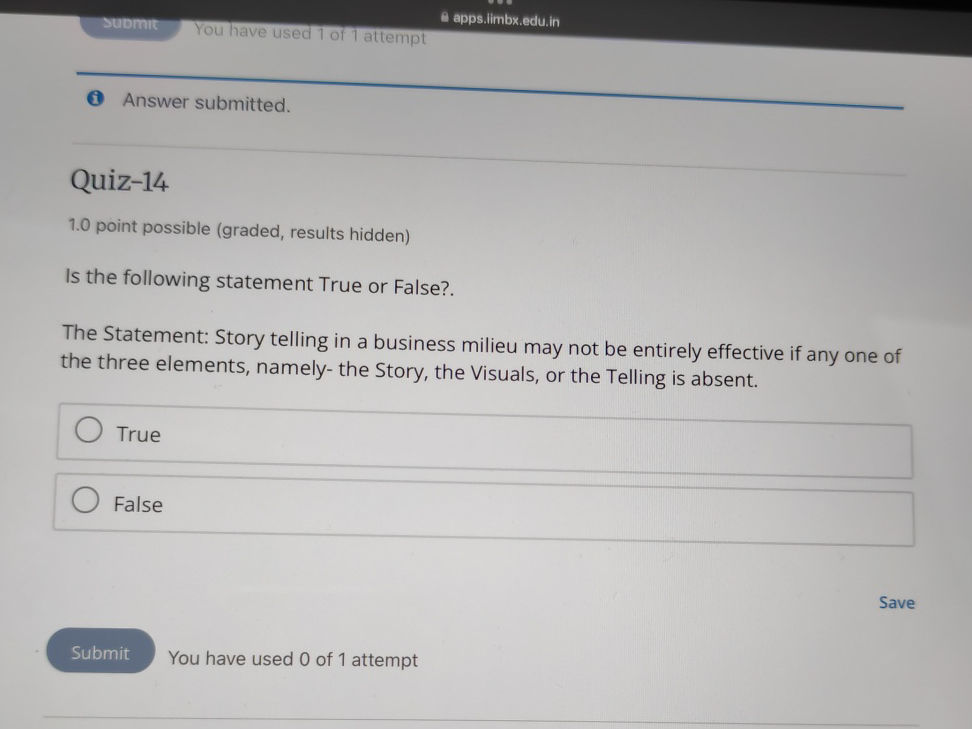 Is the following statement True or False? | StudyX