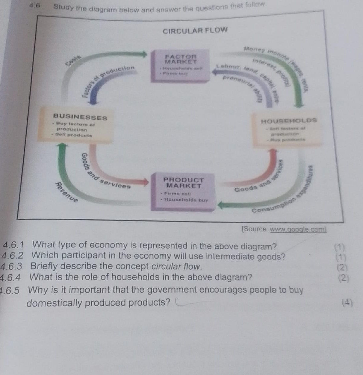 4.6 Study the diagram below and answer the | StudyX