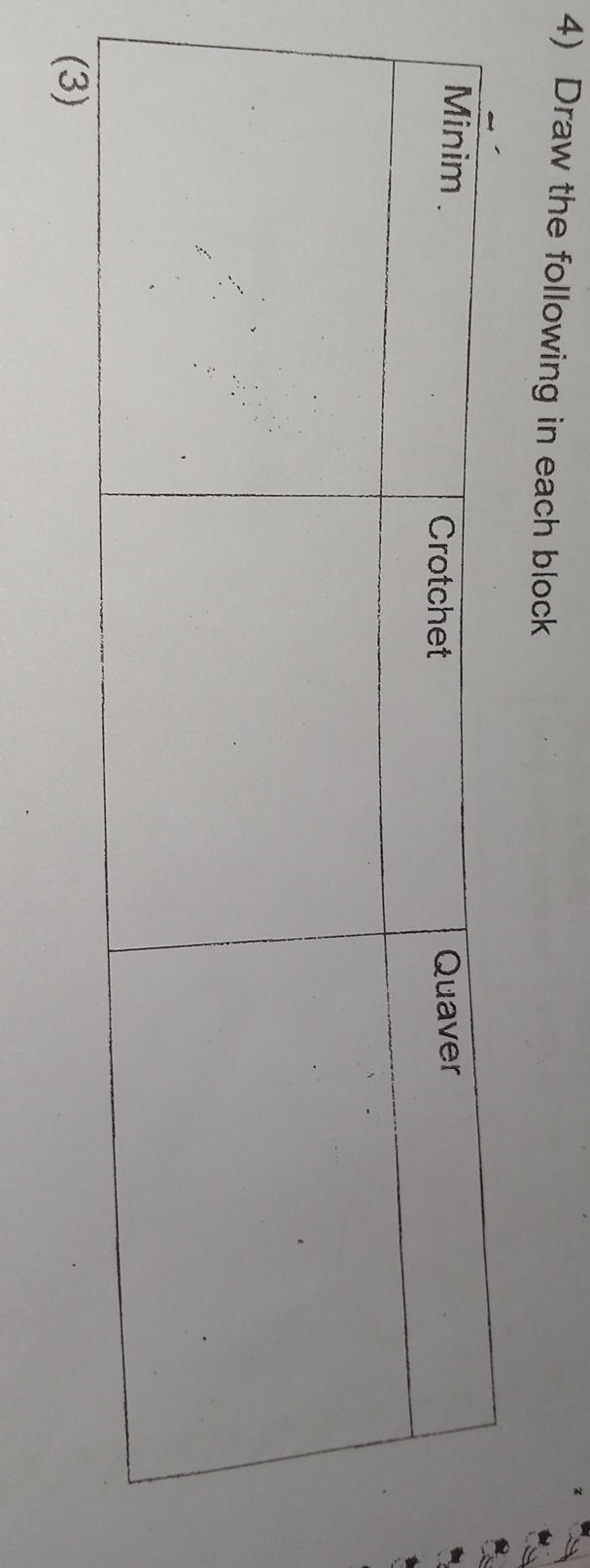 4) Draw the following in each block | | StudyX