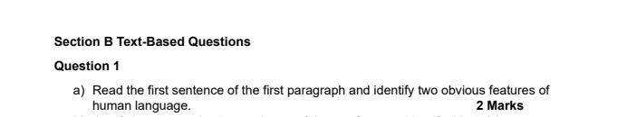 Section B Text-Based Questions Question 1 a)